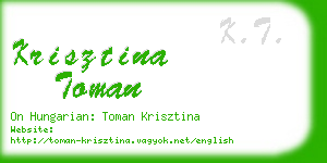 krisztina toman business card